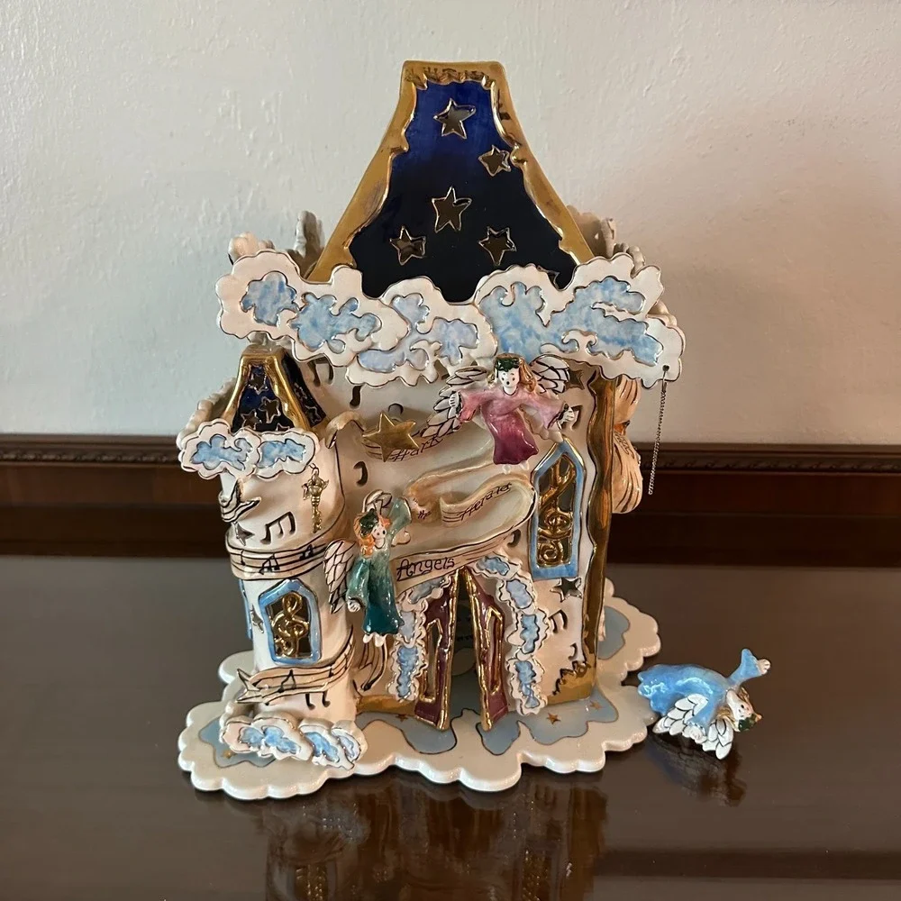 2003 Heather Goldminc Hark the‎ Herald Angels Sing Musical House Clayworks 15''